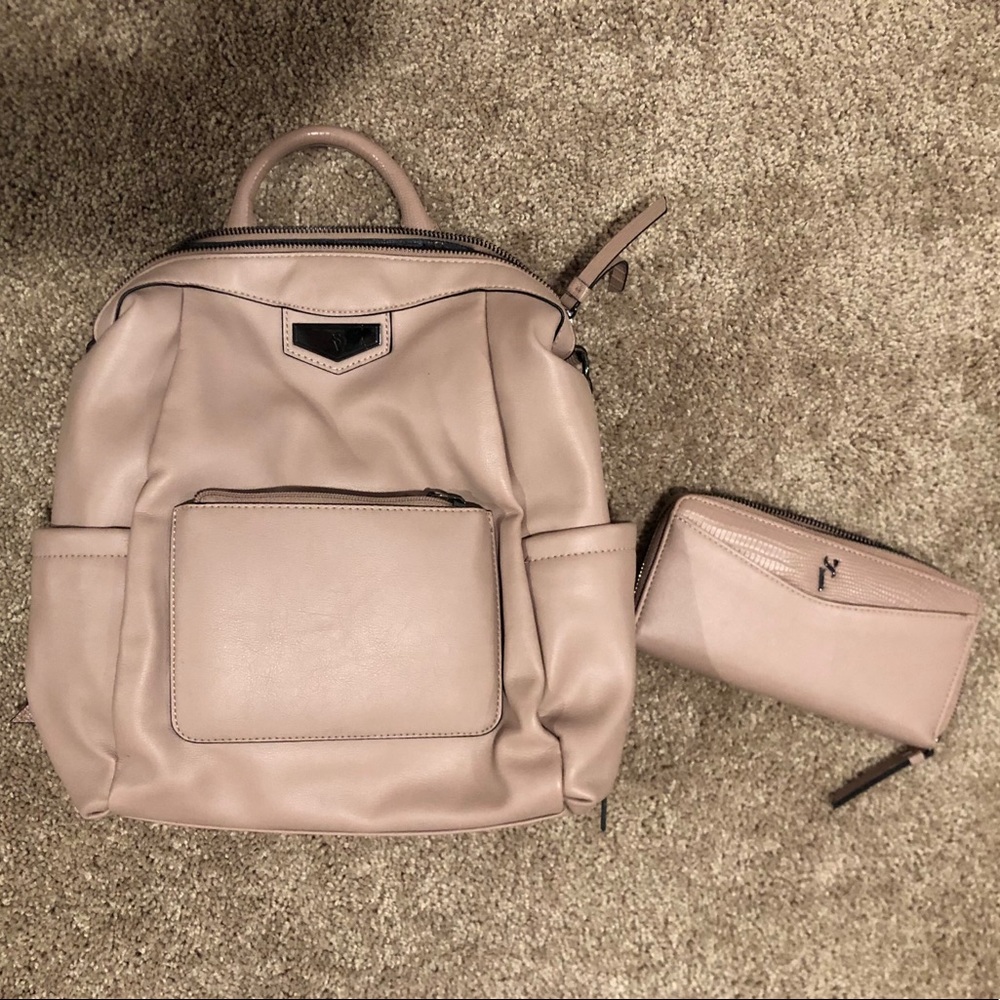 Pink Backpack Purse and Wallet